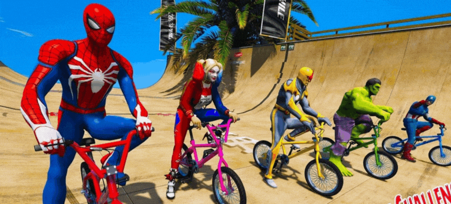 GTA V Mod | Which Version Of Spiderman You’d Be In The Spiderman Cycle Race?